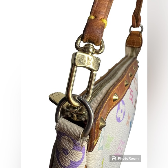 Authentic Louis Vuitton x Takashi Murakami White Monogram Multicolor Pochette - Picture 7 of 16